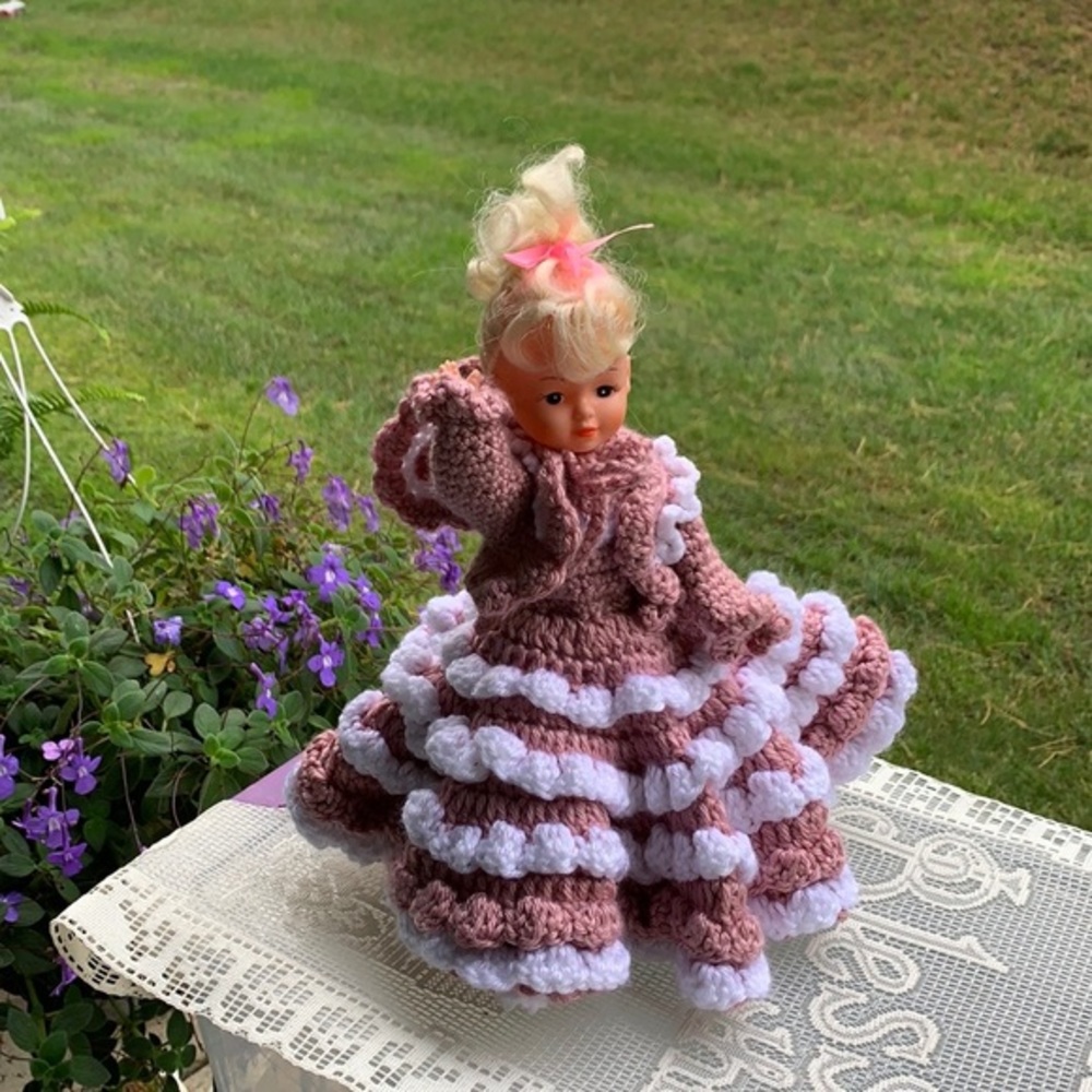 Beautiful Crochet Doll 11 inches tall